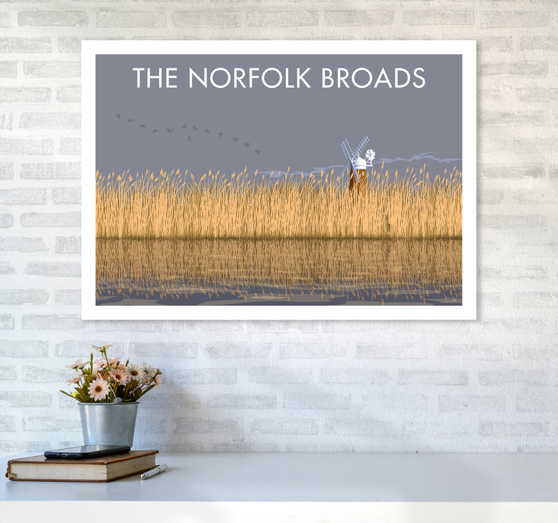 Norfolk Broads Travel Art Print By Stephen Millership A1 Black Frame