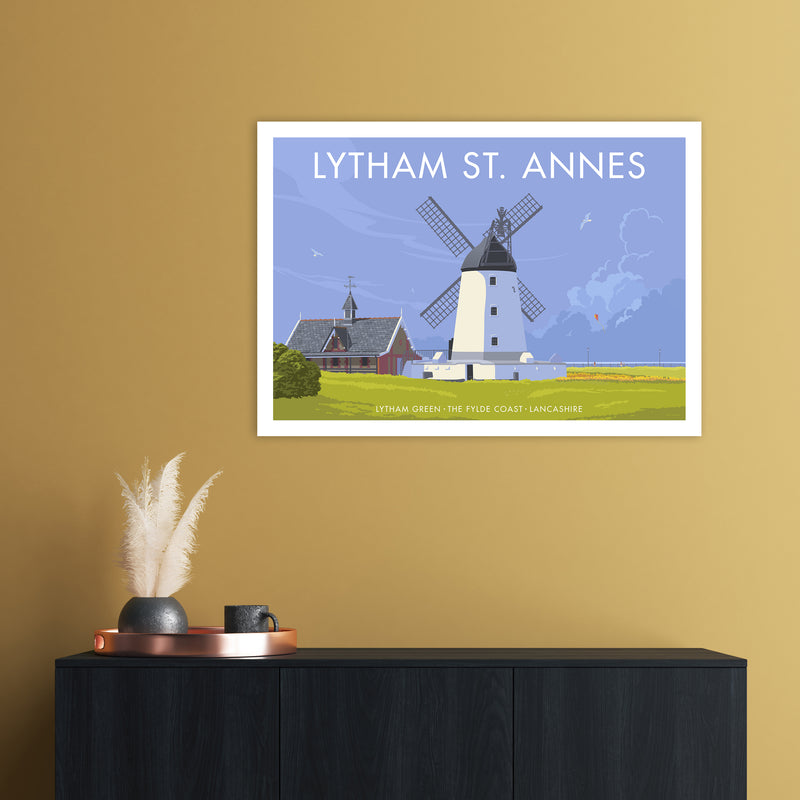Lytham Windmill Art Print by Stephen Millership A1 Black Frame