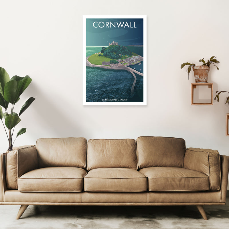 Cornwall St Micheal's Mount Art Print by Stephen Millership A1 Black Frame