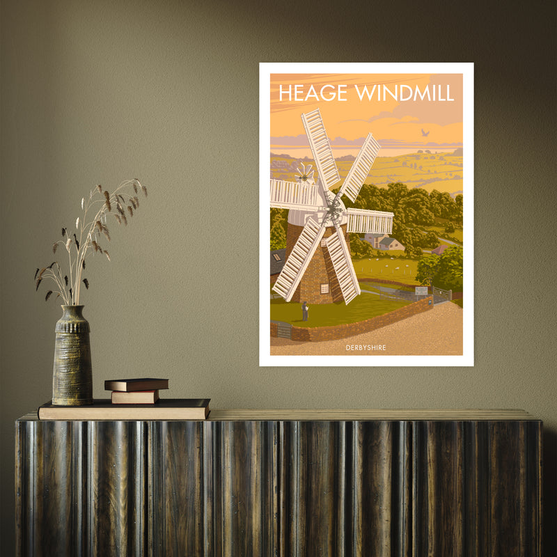 DERBYSHIRE HEAGE WINDMILL A3 by Stephen Millership A1 Print Only