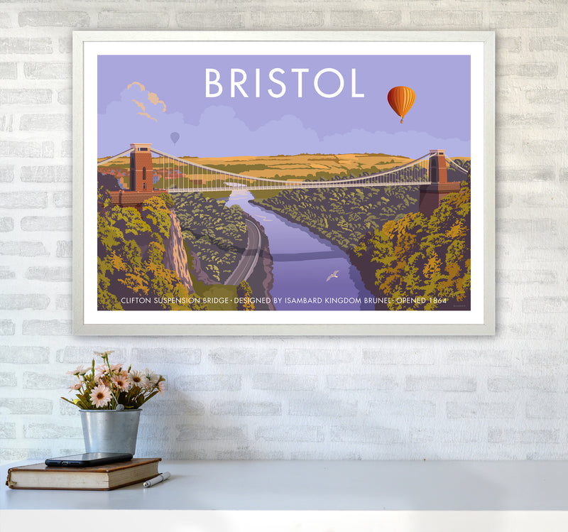Bristol Clifton Travel Art Print By Stephen Millership A1 Oak Frame