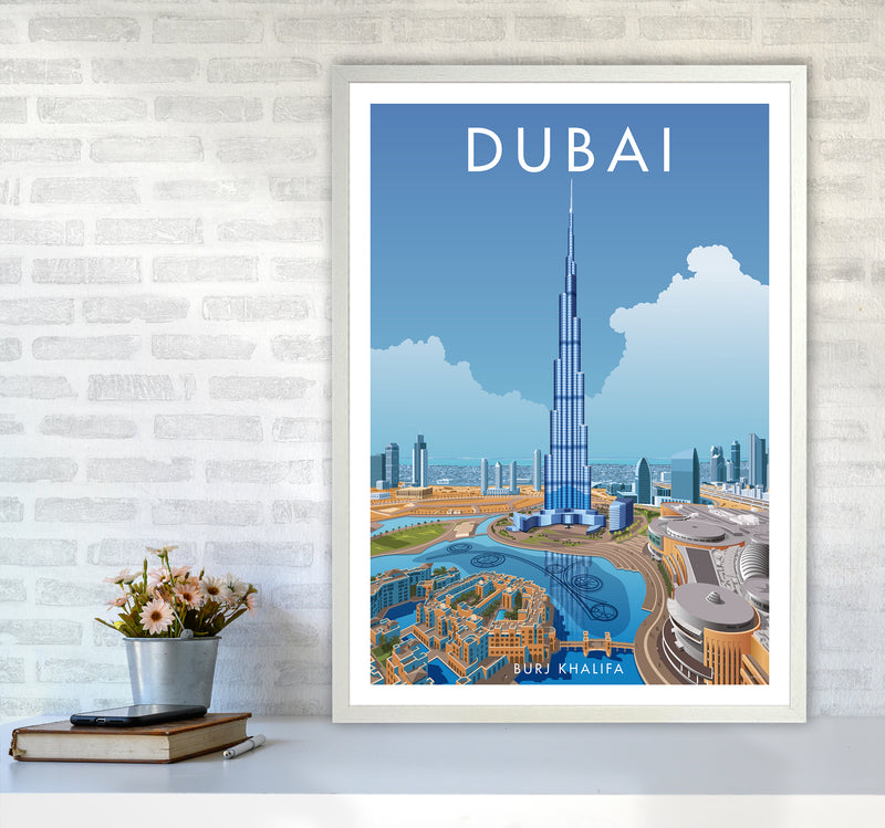 Dubai Travel Art Print By Stephen Millership A1 Oak Frame