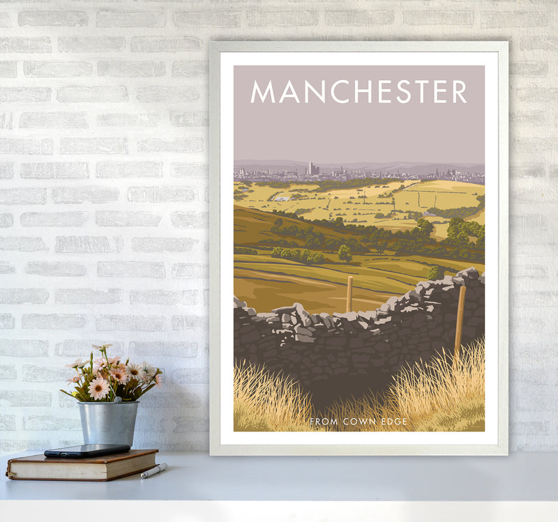 Manchester Cown Edge Travel Art Print By Stephen Millership A1 Oak Frame