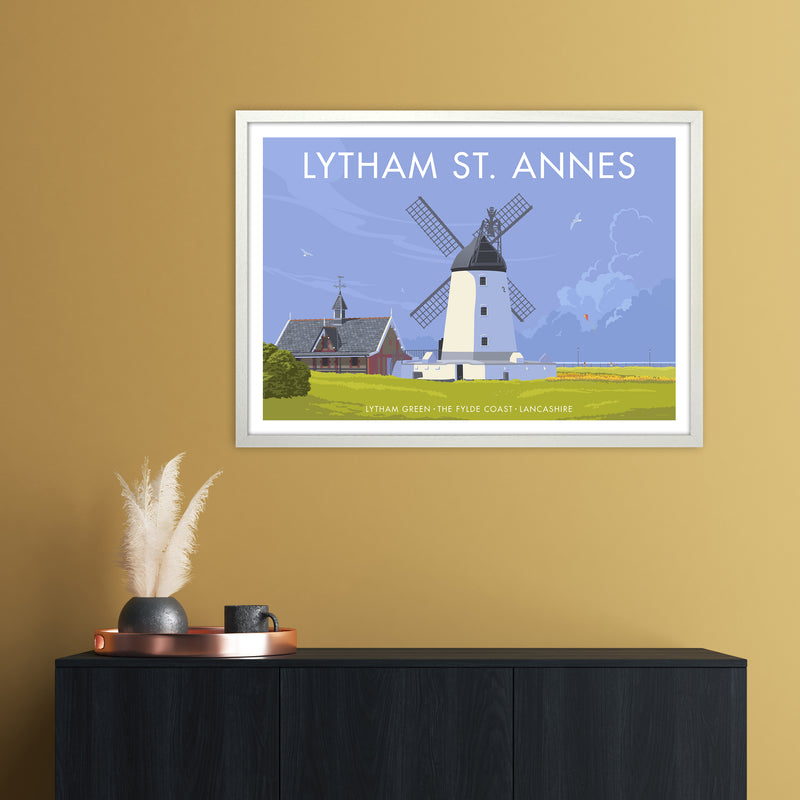 Lytham Windmill Art Print by Stephen Millership A1 Oak Frame