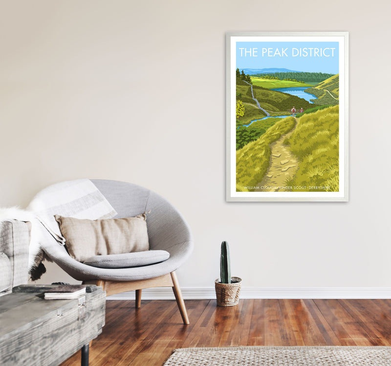The Peak District Framed Digital Art Print by Stephen Millership A1 Oak Frame