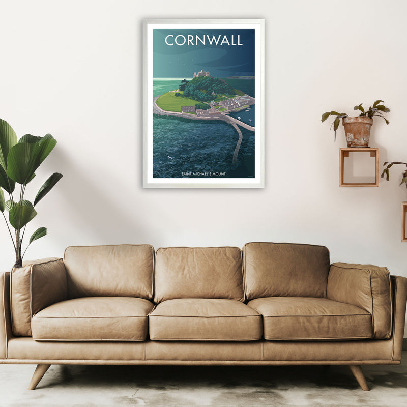 Cornwall St Micheal's Mount Art Print by Stephen Millership A1 Oak Frame