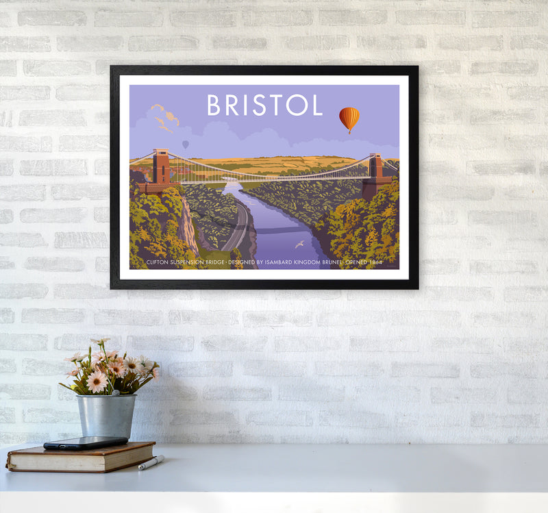 Bristol Clifton Travel Art Print By Stephen Millership A2 White Frame