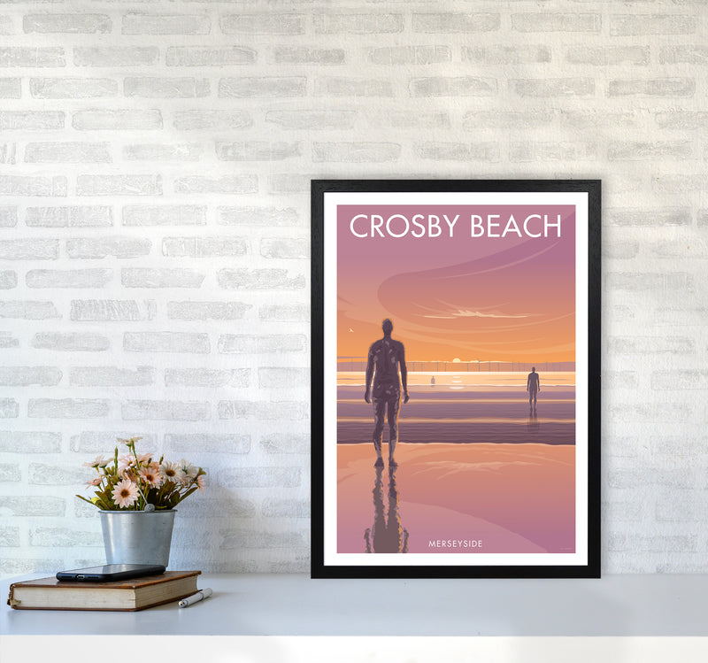 Crosby Beach Travel Art Print By Stephen Millership A2 White Frame