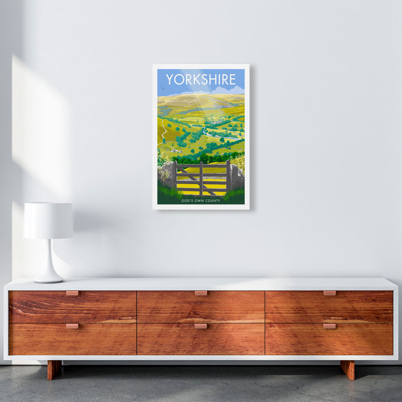 Yorkshire (God's Own County) Art Print Travel Poster by Stephen Millership A2 Canvas