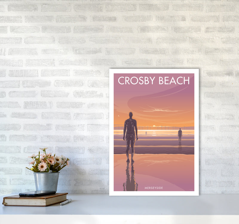 Crosby Beach Travel Art Print By Stephen Millership A2 Black Frame
