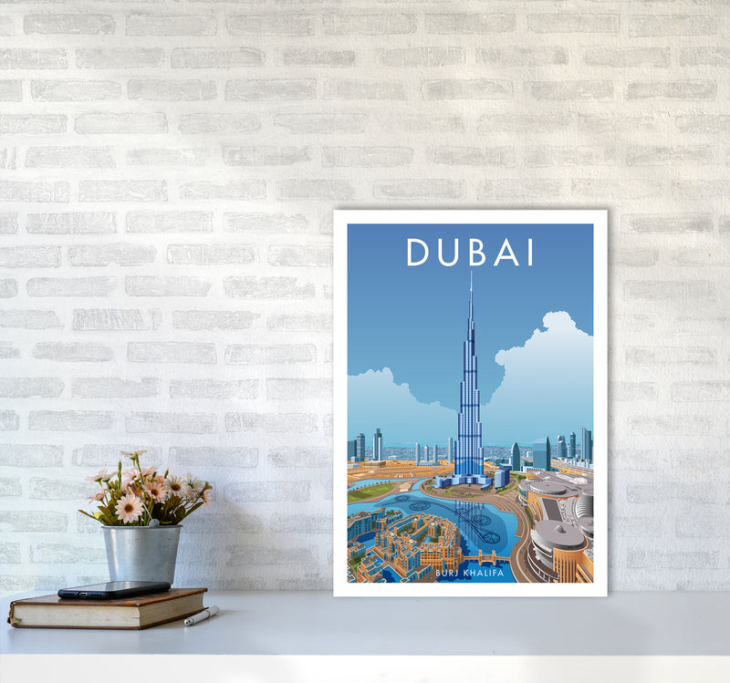 Dubai Travel Art Print By Stephen Millership A2 Black Frame