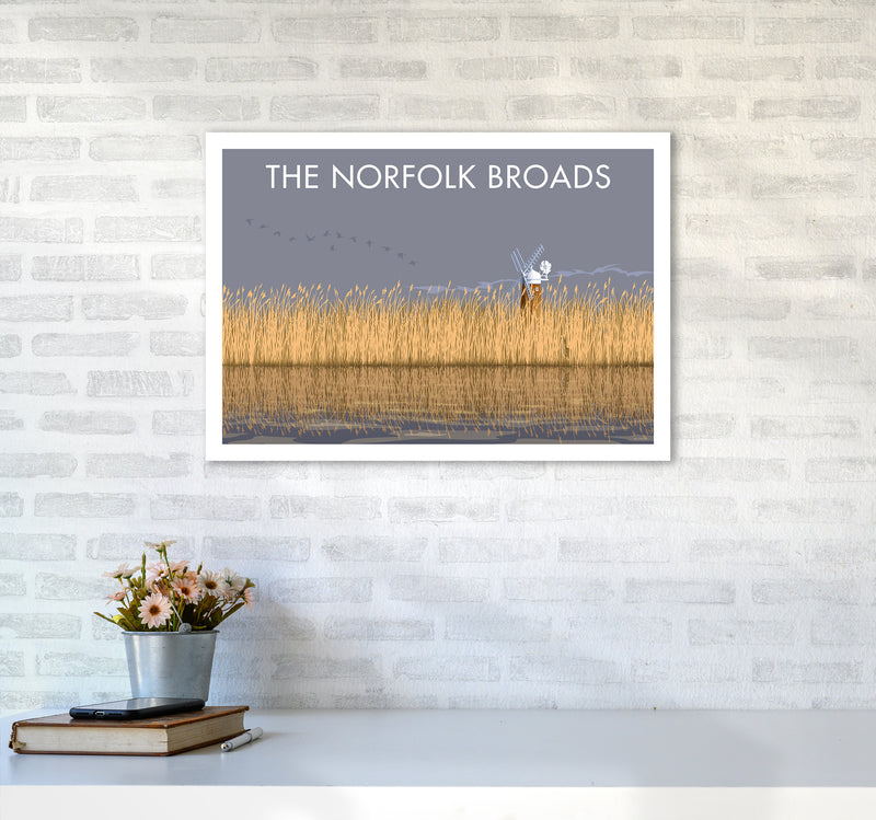 Norfolk Broads Travel Art Print By Stephen Millership A2 Black Frame