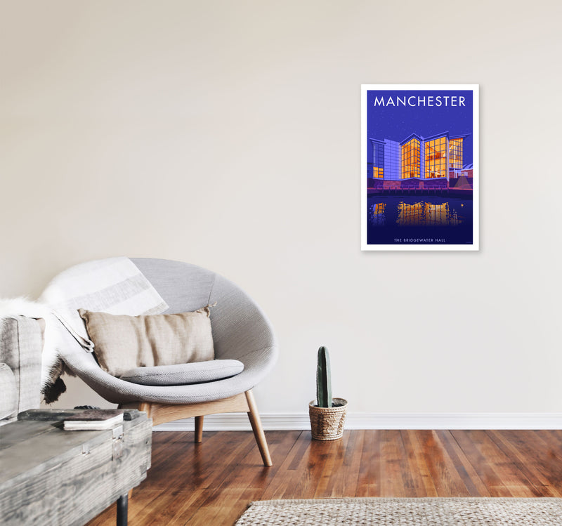 Manchester by Stephen Millership A2 Black Frame
