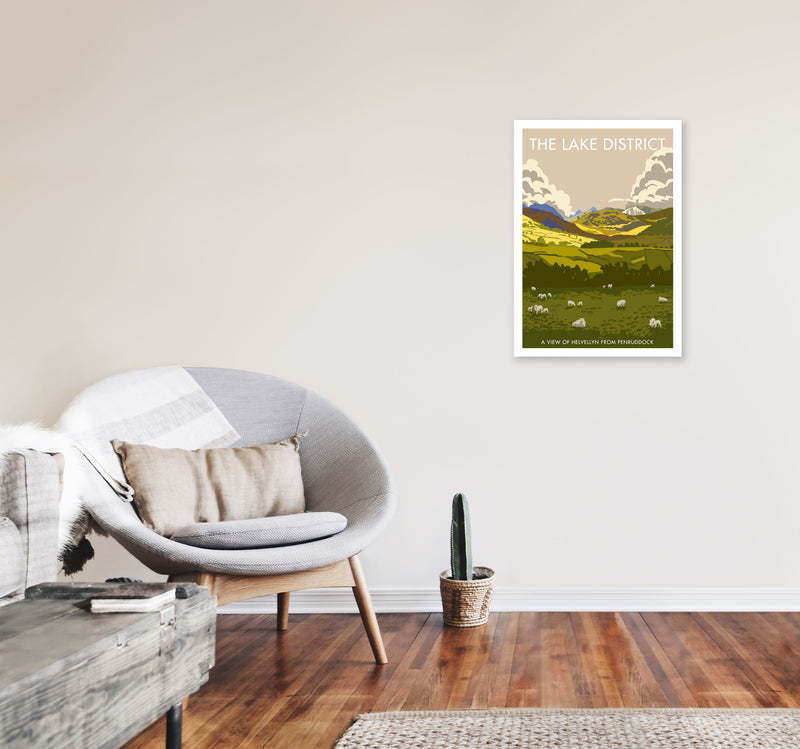 The Lake District Framed Digital Art Print by Stephen Millership A2 Black Frame