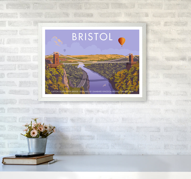 Bristol Clifton Travel Art Print By Stephen Millership A2 Oak Frame