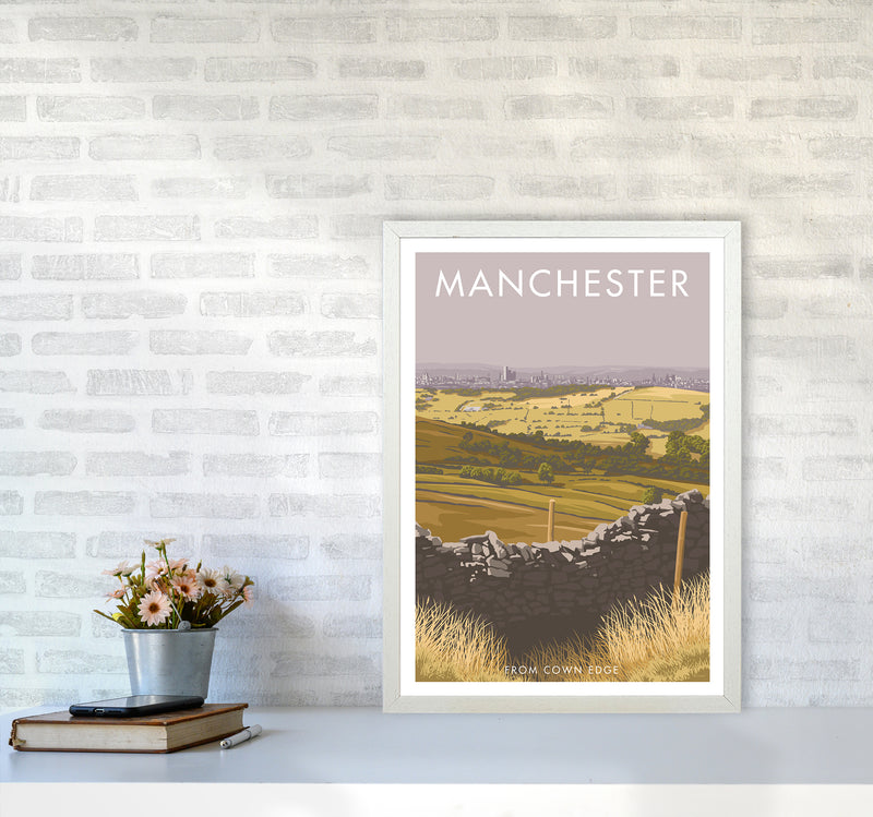 Manchester Cown Edge Travel Art Print By Stephen Millership A2 Oak Frame