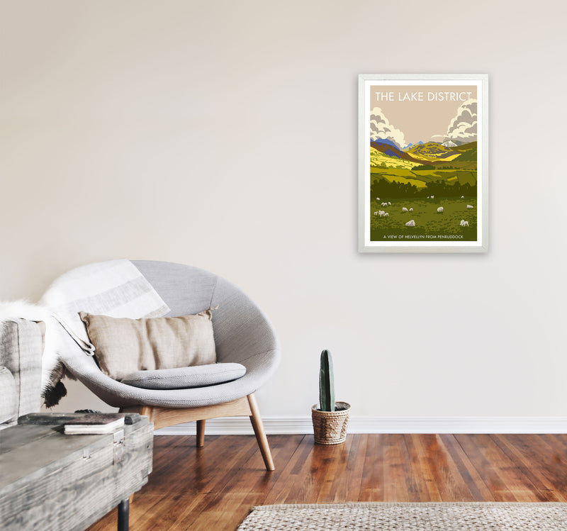 The Lake District Framed Digital Art Print by Stephen Millership A2 Oak Frame
