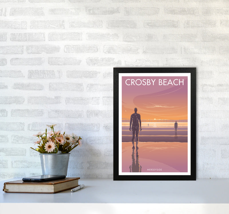 Crosby Beach Travel Art Print By Stephen Millership A3 White Frame