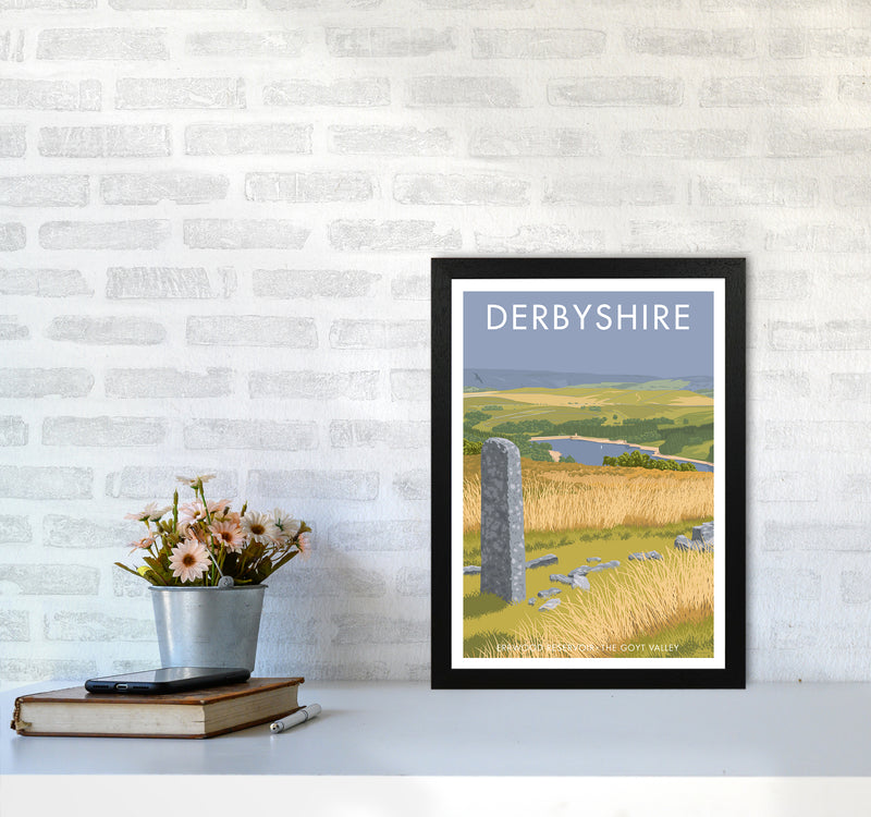 Derbyshire Errwood Travel Art Print By Stephen Millership A3 White Frame