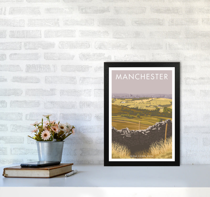 Manchester Cown Edge Travel Art Print By Stephen Millership A3 White Frame