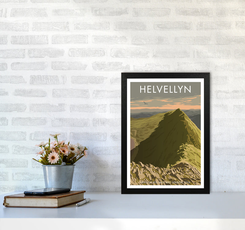 The Lakes Helvellyn Travel Art Print By Stephen Millership A3 White Frame