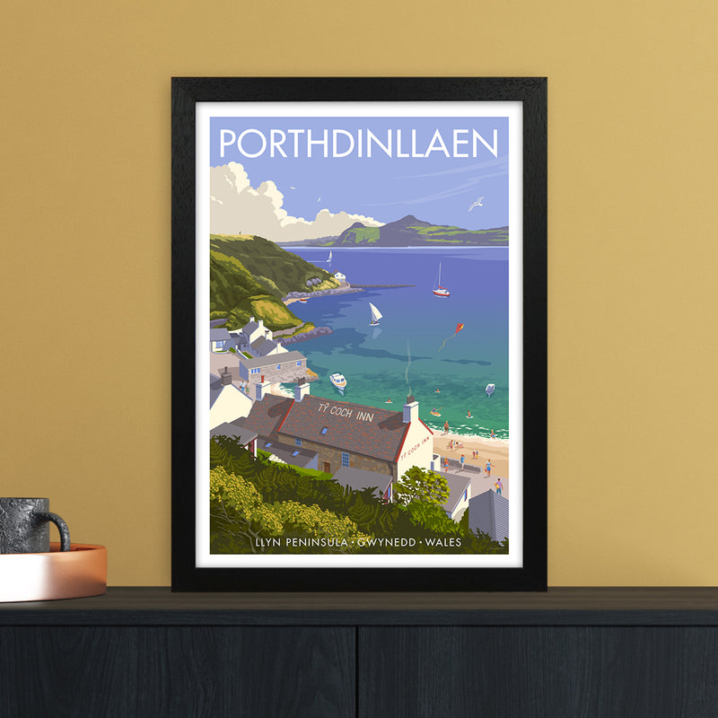 Wales Porthdinllaen Art Print by Stephen Millership A3 White Frame