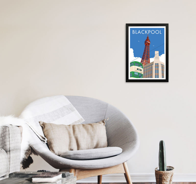 Blackpool by Stephen Millership A3 White Frame