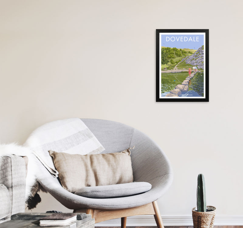 Dovedale Derbyshire Travel Art Print by Stephen Millership A3 White Frame