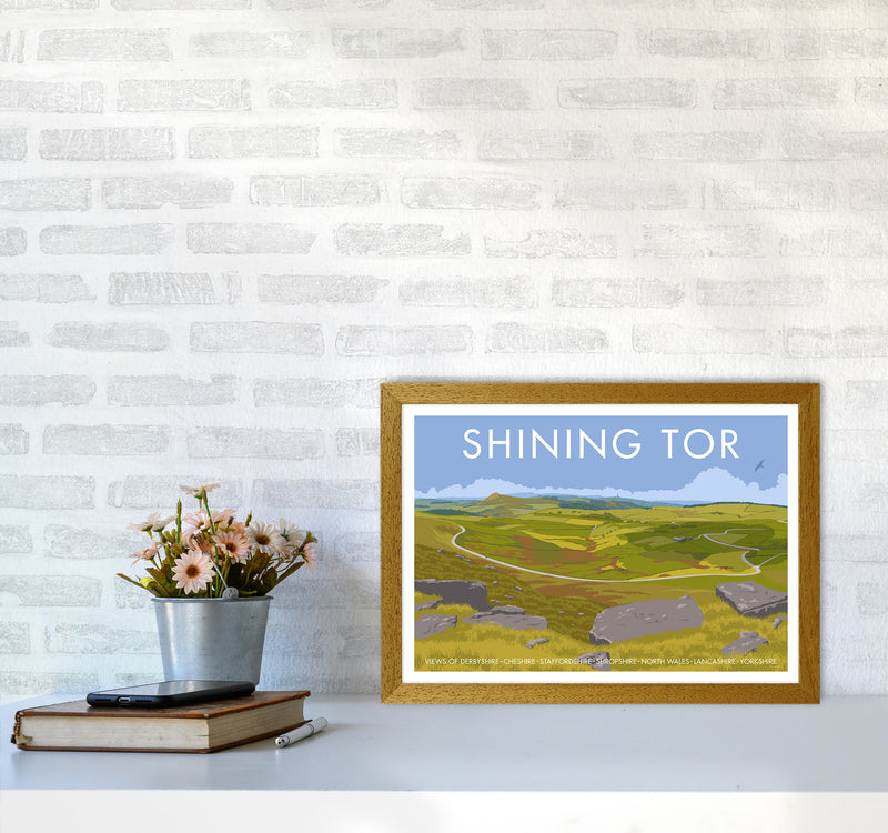 Derbyshire Shining Tor Travel Art Print By Stephen Millership A3 Print Only