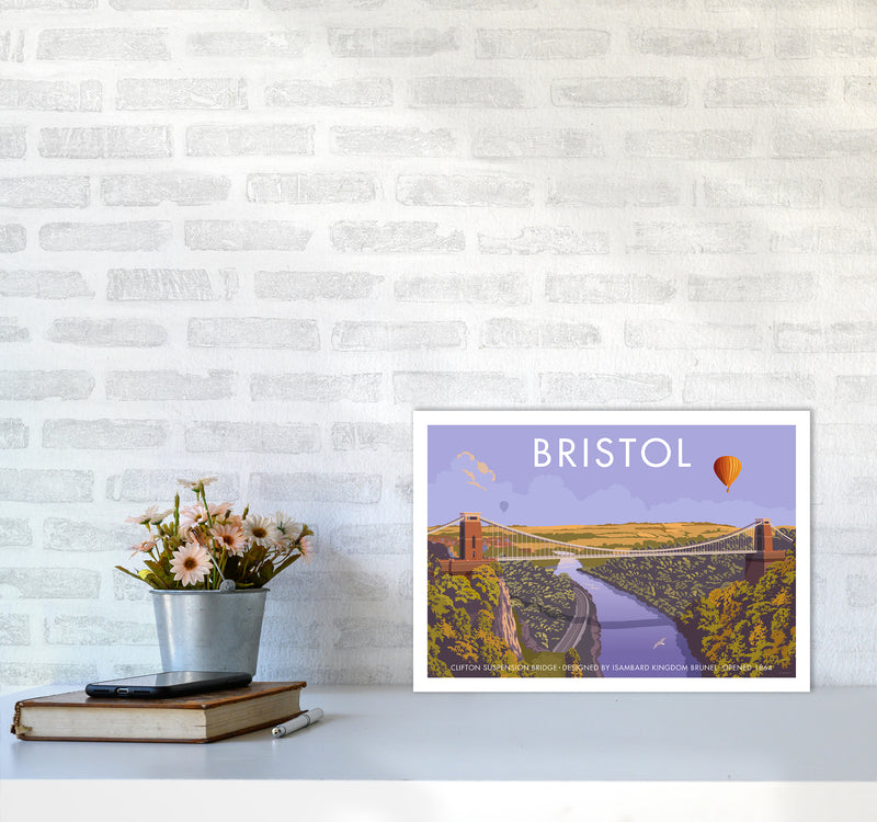 Bristol Clifton Travel Art Print By Stephen Millership A3 Black Frame