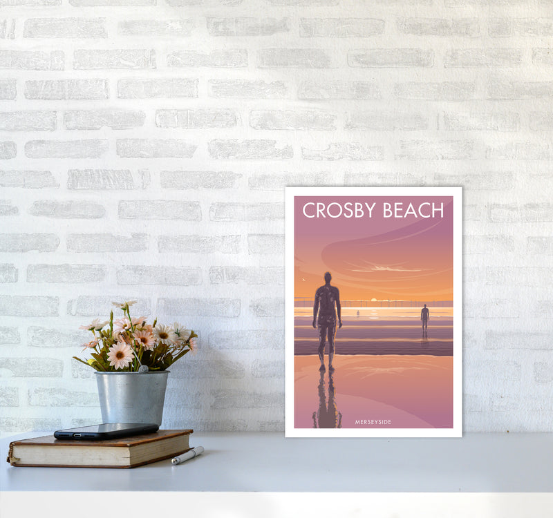 Crosby Beach Travel Art Print By Stephen Millership A3 Black Frame