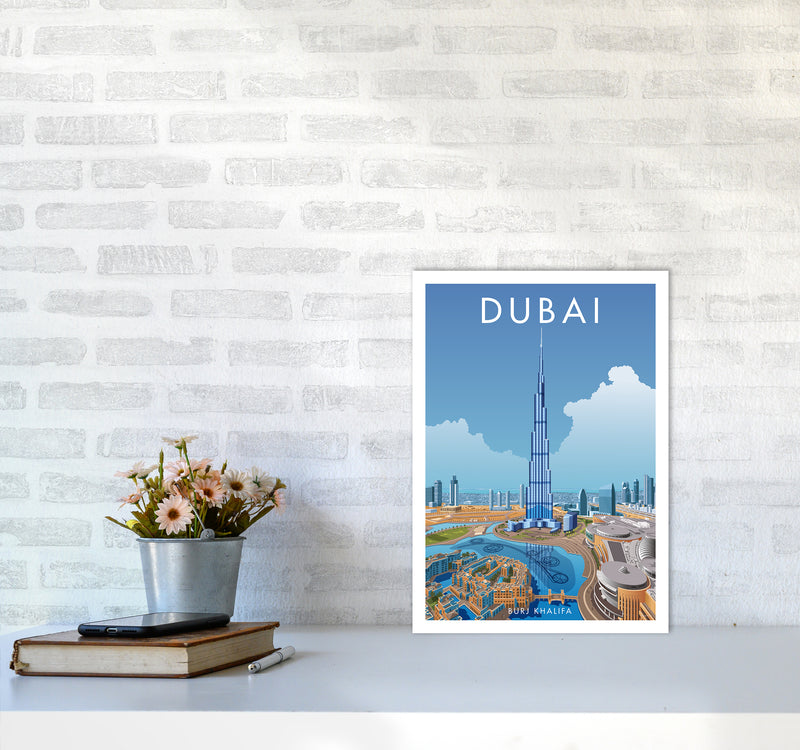 Dubai Travel Art Print By Stephen Millership A3 Black Frame