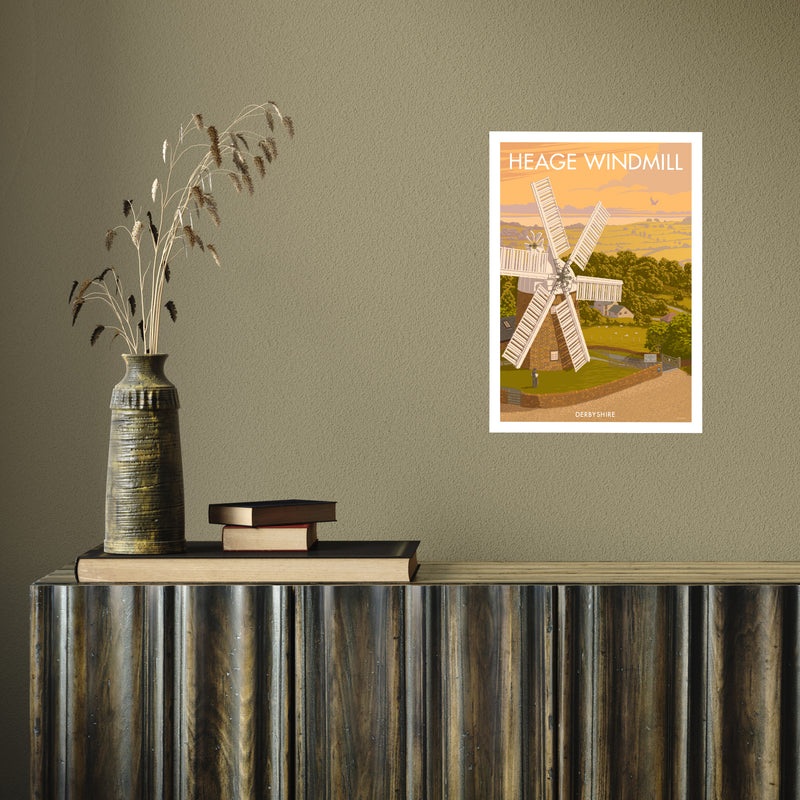 DERBYSHIRE HEAGE WINDMILL A3 by Stephen Millership A3 Print Only