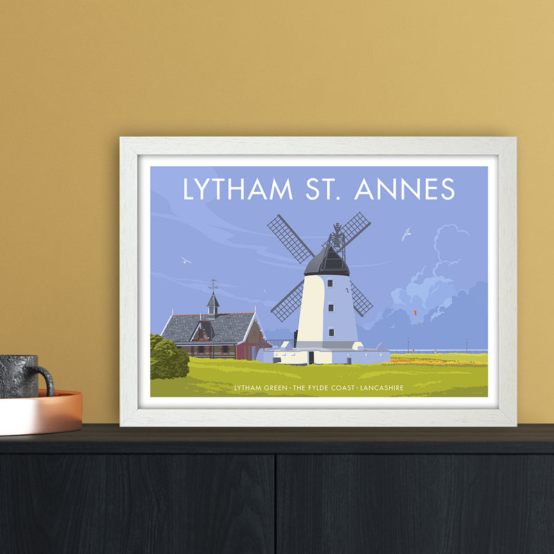 Lytham Windmill Art Print by Stephen Millership A3 Oak Frame