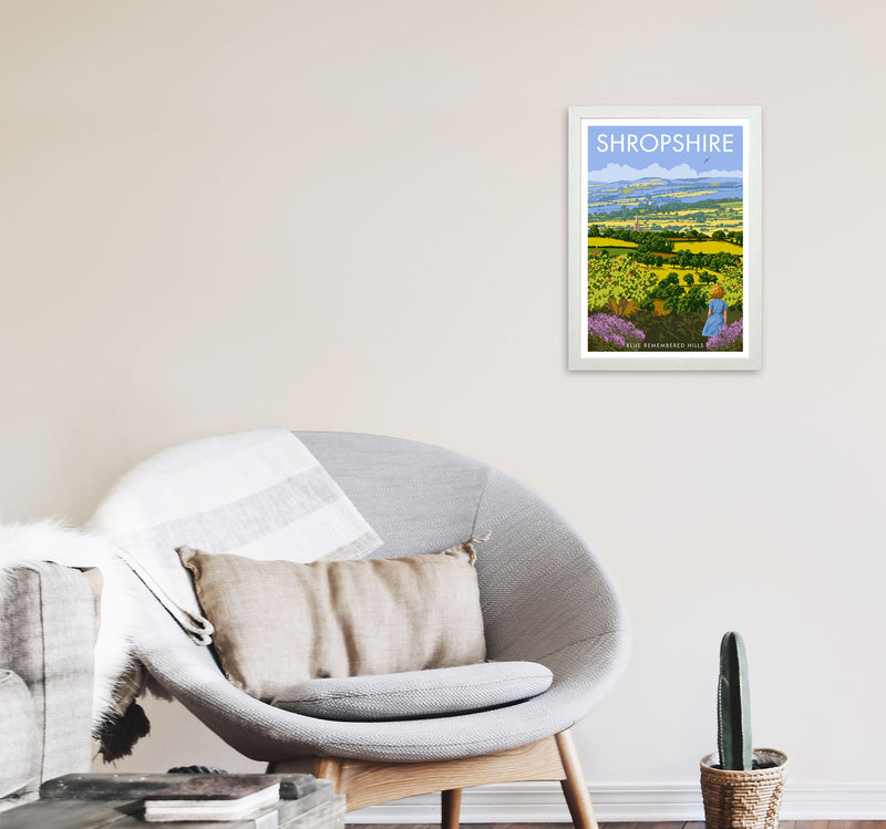Shropshire Framed Digital Art Print by Stephen Millership A3 Oak Frame