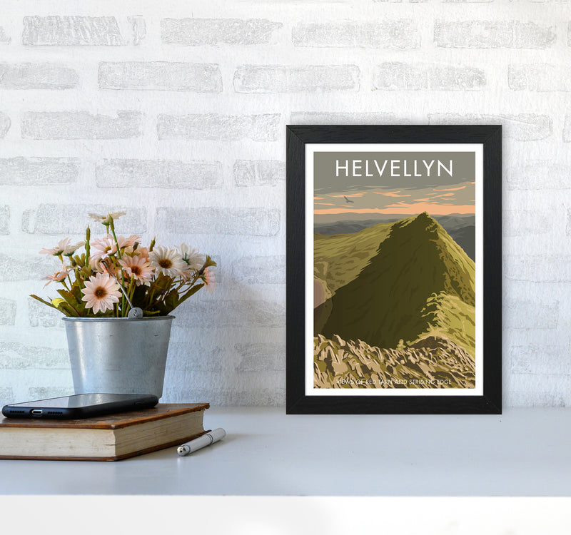 The Lakes Helvellyn Travel Art Print By Stephen Millership A4 White Frame