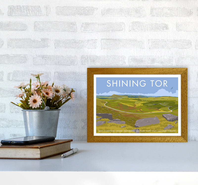 Derbyshire Shining Tor Travel Art Print By Stephen Millership A4 Print Only