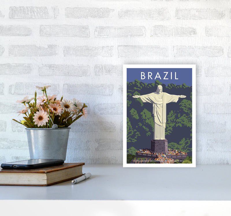 Brazil Travel Art Print By Stephen Millership A4 Black Frame