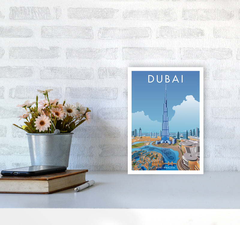 Dubai Travel Art Print By Stephen Millership A4 Black Frame