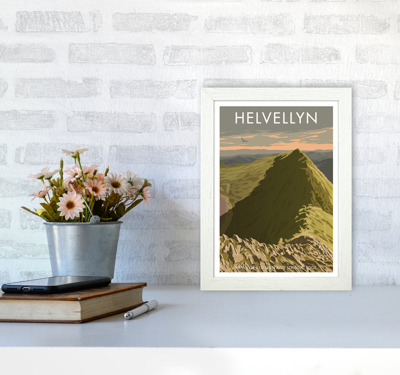 The Lakes Helvellyn Travel Art Print By Stephen Millership A4 Oak Frame