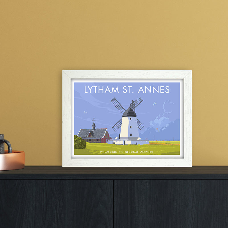 Lytham Windmill Art Print by Stephen Millership A4 Oak Frame