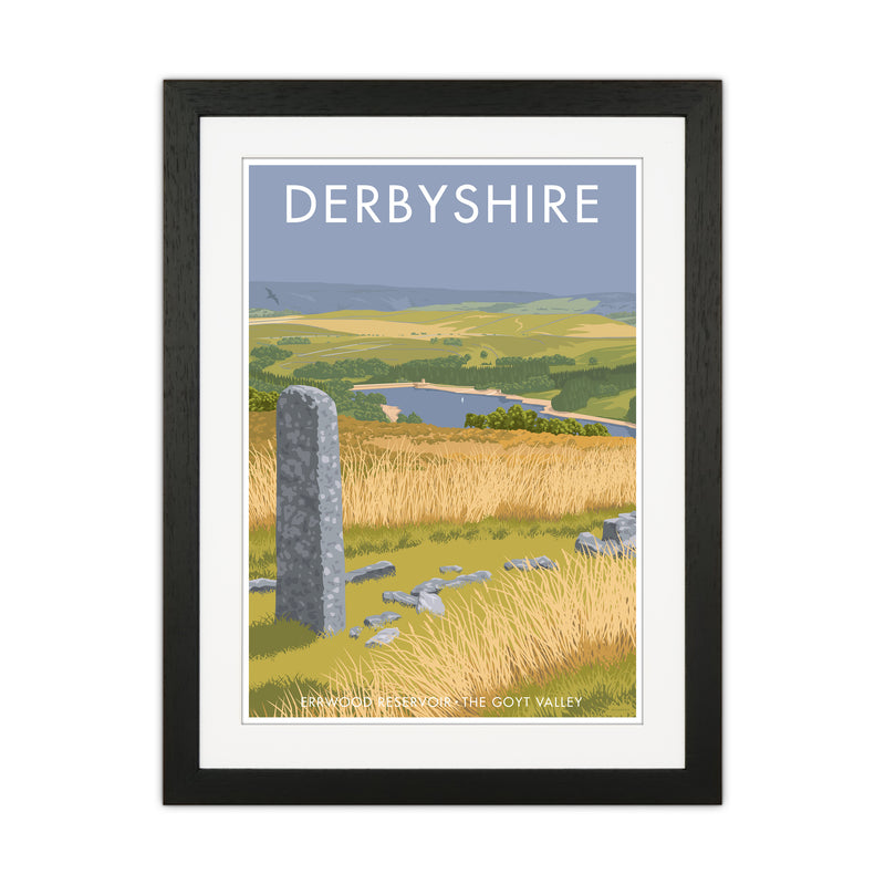 Derbyshire Errwood Travel Art Print By Stephen Millership Black Grain