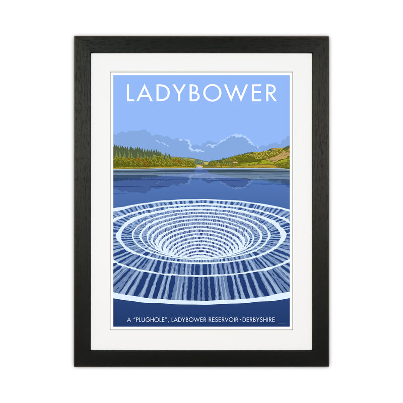 Derbyshire Ladybower Travel Art Print By Stephen Millership Black Grain