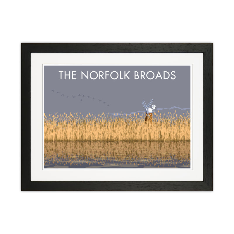 Norfolk Broads Travel Art Print By Stephen Millership Black Grain