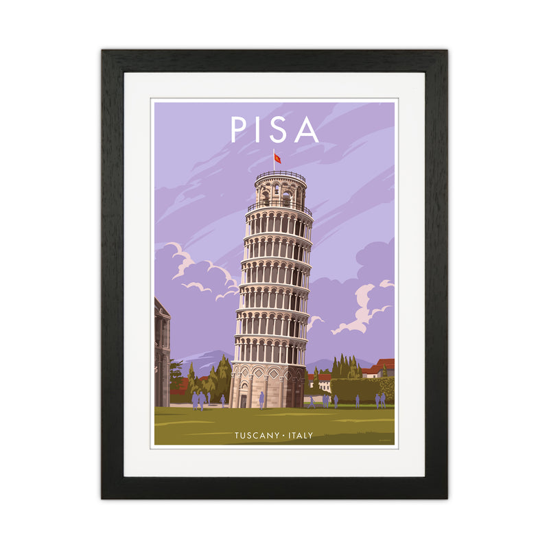 Pisa Travel Art Print By Stephen Millership Black Grain
