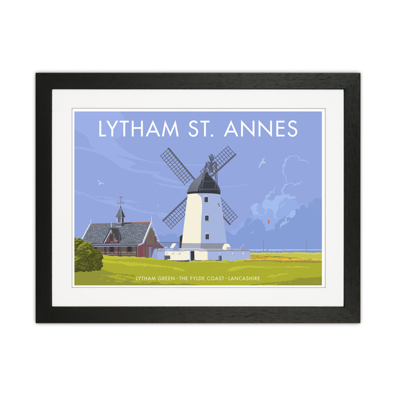 Lytham Windmill Art Print by Stephen Millership Black Grain