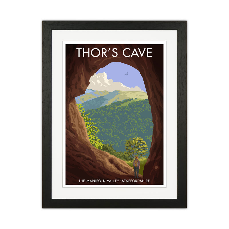 Staffordshire Thors Cave Travel Art Print by Stephen Millership Black Grain