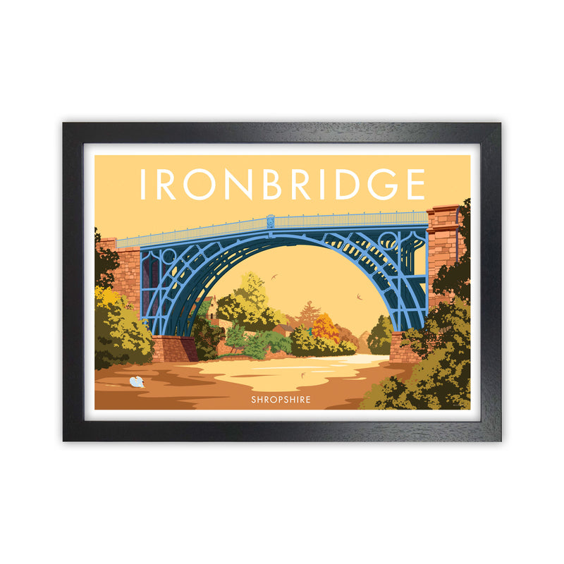 The Iron Bridge Shropshire Art Print by Stephen Millership Black Grain