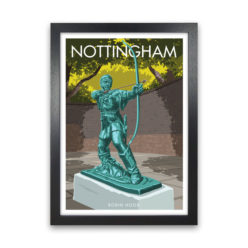 Nottingham Art Print by Stephen Millership Black Grain