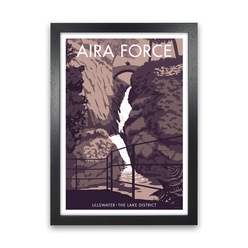 Aira Force Art Print by Stephen Millership, Framed Wall Art Black Grain
